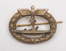 A German WWII Kriegsmarine U-Boat badge by Schwerin, Berlin:.