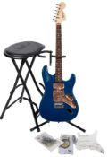 A Fender Squire Strat 'Affinity' series guitar:, serial number CY02113295, dark blue,