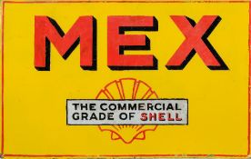 An early 20th century double sided Shell Mex 'The Commercial Grade' enamel advertising sign:,