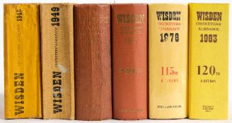 Wisdens', six volumes 1948, 1949, 1957, 1967, 1978 and 1983:.
