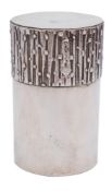 A modernist silver jar and cover, maker Brian Asquith, Sheffield,