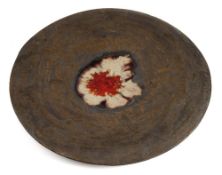*Val Barry (1937-2018) a large stoneware shallow dish: of circular form,
