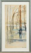 * Thelma Hulbert [1913-1995]- Landscape,:- signed bottom right watercolour, 34 x 17cm.