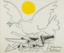 Pablo Picasso [1881-1973]- Dove of Peace, 1962,:- lithograph 53 x 65cm.