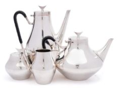 A John Prip Denmark pattern silver plated four-piece tea and coffee service: for Reed & Barton,