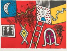 * Alan Davie [1920-2014]- Fox Watch [1970],:- lithograph in colours,