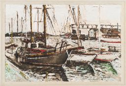* Fred Yates [1922-2008]- Harbour,:- signed and dated '70 bottom left oil on board, 60 x 90cm.