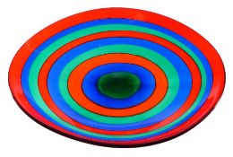A Murano glass bowl, probably Zanetti: of oval form,