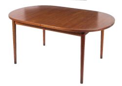A mid 20th century Swedish teak oval extending dining table by Troeds Bjarnon:,