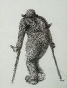 * Anthony Amos [1950-2010]- Stooping harvester and rainbow:- signed bottom right, mixed media,