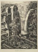 * Robin Tanner [1904-1988]- The Meadow Stile,:- etching,