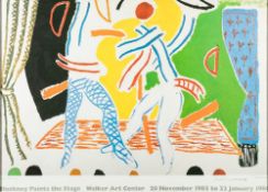 Hockney Paints the Stage, Two Dancers Exhibition Poster, Walker Arts Centre 1983,