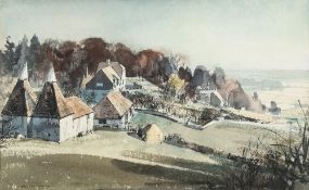 * Rowland Hilder [1905-1993]- Crockham Hill, Kent,:- signed bottom right watercolour 31.5 x 51.5cm.