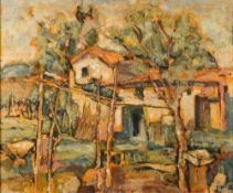 * Franco Chiarani [b.1946]- Estate a Poia,:- signed bottom right oil on board, 49 x 59cm.