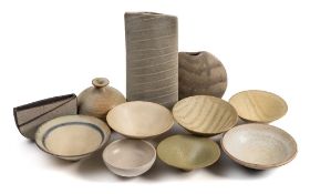 *Val Barry (1937-2018) an interesting group of studio miniatures: comprising a stoneware 'sail'