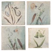 *Sylvia Fox-Strangways (1900 - 1975) three stoneware tiles and one similar: the former painted
