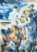 * Lin Jammet [1958-2017]- The First Ride,: signed and dated 1990 bottom left mixed media, 95 x 67cm.