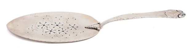 A Georg Jensen silver fish slice, assay master Christian Heise,
