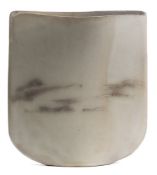 *Val Barry (1937-2018) a stoneware 'landscape sail' vase: of narrow slab built form with distorted
