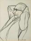 * Guy Worsdell [1908-1978] - Portrait of Bernard Leach,:- signed bottom right pencil drawing,