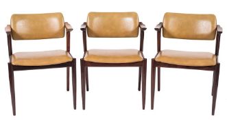 Arne Voder (1926-2009) for Sibast Mobler, a set of eight rosewood dining chairs:,