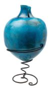 *Gentian Sims (Contemporary) a white stoneware vessel: of egg shaped form with raised mildly