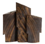 *Val Barry (1937-2018) three porcelain 'double sentry' vases: each of narrow profile with notched