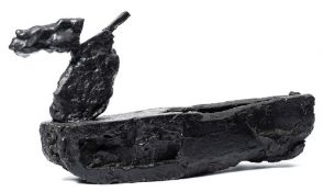 A modernist abstract bronze of a winged horse: unsigned, 52cm. long.
