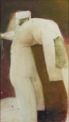 * Ed Hoskins [Contemporary]- Kneeling Figure,:- signed bottom left oil on board 39 x 22cm.