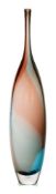 A Kosta Boda 'Tobago' bottle vase: by Kjell Engman of slender elongated form in clear,