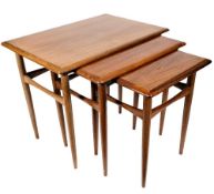 A nest of three Danish rosewood occasional tables:,