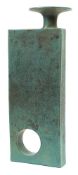 A stoneware vase: of rectangular slab built profile,