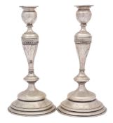 A pair of 19th century Austro-Hungarian silver candlesticks,