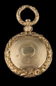 An early 19th century gold and 'filled gold' circular vinaigrette: with central engine-turned