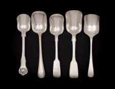 A Victorian provincial silver fiddle pattern ice-cream spoon, maker John Osment, Exeter,