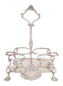A George III silver cruet stand, maker I.
