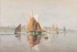 Joseph William Carey [1859-1937]- 'Fishing boats at Concarneau',:- signed, inscribed and dated 1930,