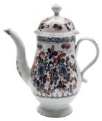 A Seth Pennington Liverpool coffee pot and cover: of baluster form with grooved scroll handle,