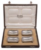 A set of four George V silver salts, maker Omar Ramsden, London, 1935: of rectangular outline,