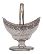 A George III silver swing handle sugar basket, unknown maker, Newcastle,