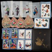 A collection of 19th century Cantonese pith paintings: depicting the manufacture of cloth and silks,