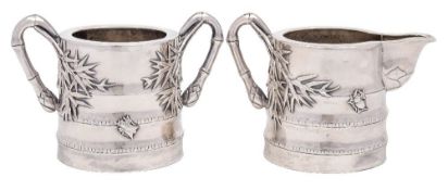 An early 20th century Chinese silver cream jug, maker Wang Hing & Co.