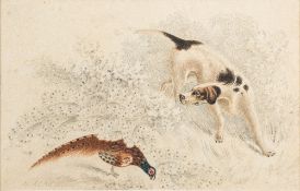 Henry Thomas Alken [1785-1852]- Pointer and Cock Pheasant,:- signed H.