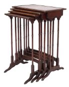 A set of mahogany quartetto tables in the Regency taste:,