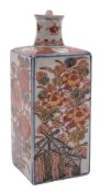 A Japanese Imari square-section sake bottle,