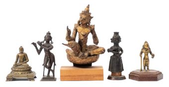 A Tibetan solid bronze figure of a bodhisattva,