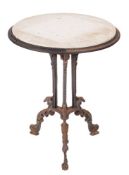 A Victorian cast iron circular conservatory table:,