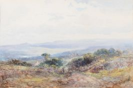William Widgery [1822-1893]- View to Lydford and the expanse of The Moor,: signed,