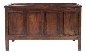 An 18th Century oak rectangular coffer:,