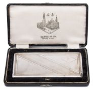 A Chinese silver rectangular cigarette case, maker WO possibly Wing On & Co, Hong Kong: 18cm.